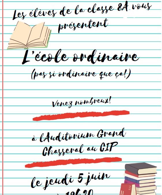 L’école ordinaire (pas si ordinaire que ça!)